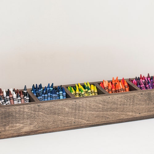 Wooden Crayon Holder Box Classroom Art Station Organization Etsy