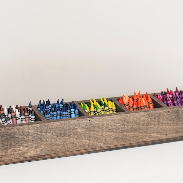 Wooden Crayon Holder Box, Classroom Art Station Organization, Homeschool Art Supply Caddy