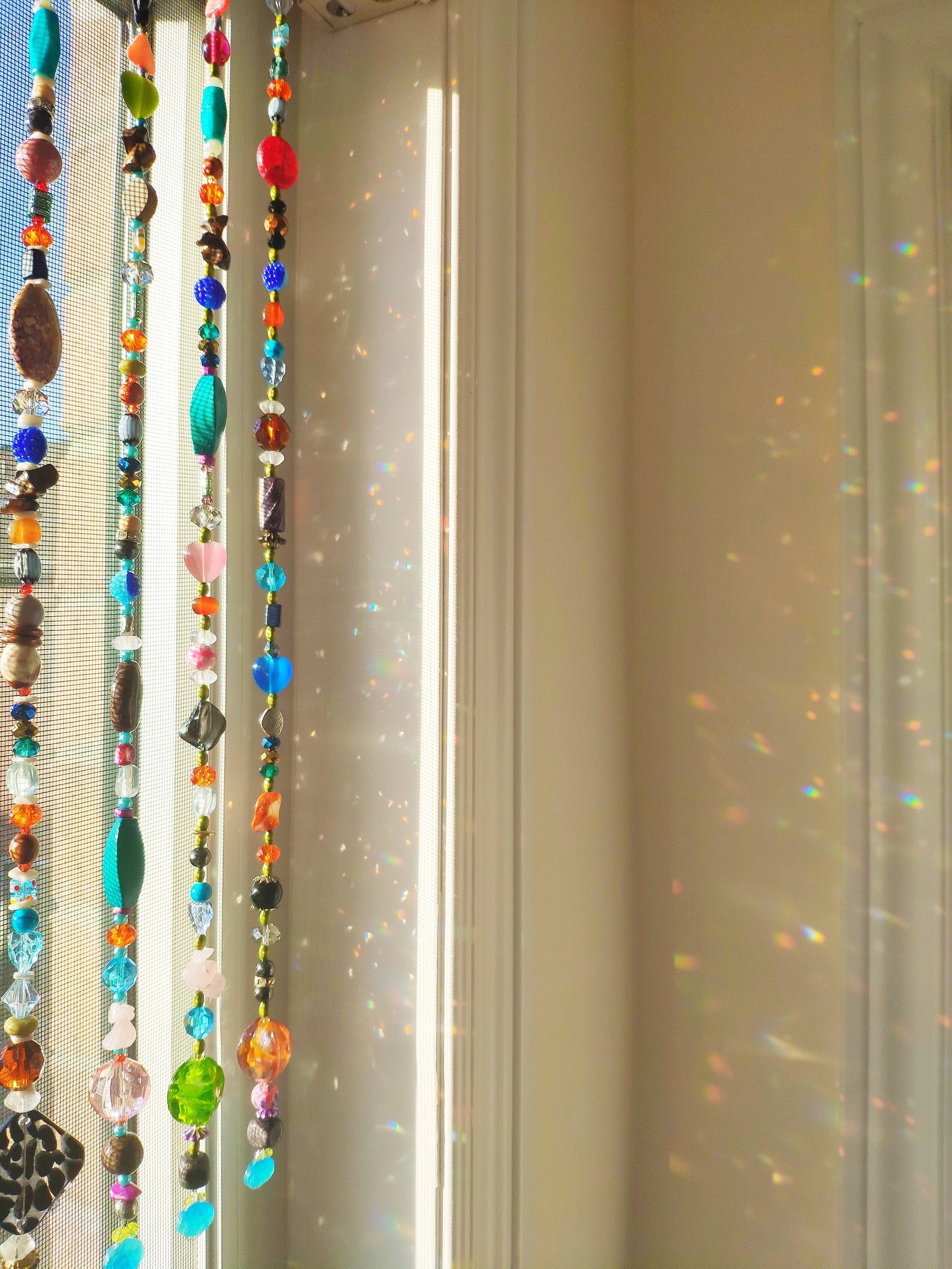 Crystal Curtains Suncatcher Wall Décor Beaded Curtain Yoga Etsy