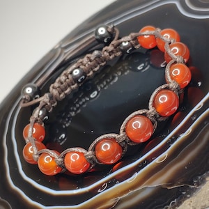 Carnelian, Shamballa Bracelet,  Healing Stone,  Macrame Bracelet,  Gift for Women, Mom, Wife, Girlfriend, Daughter, Her,  Luck  N1004