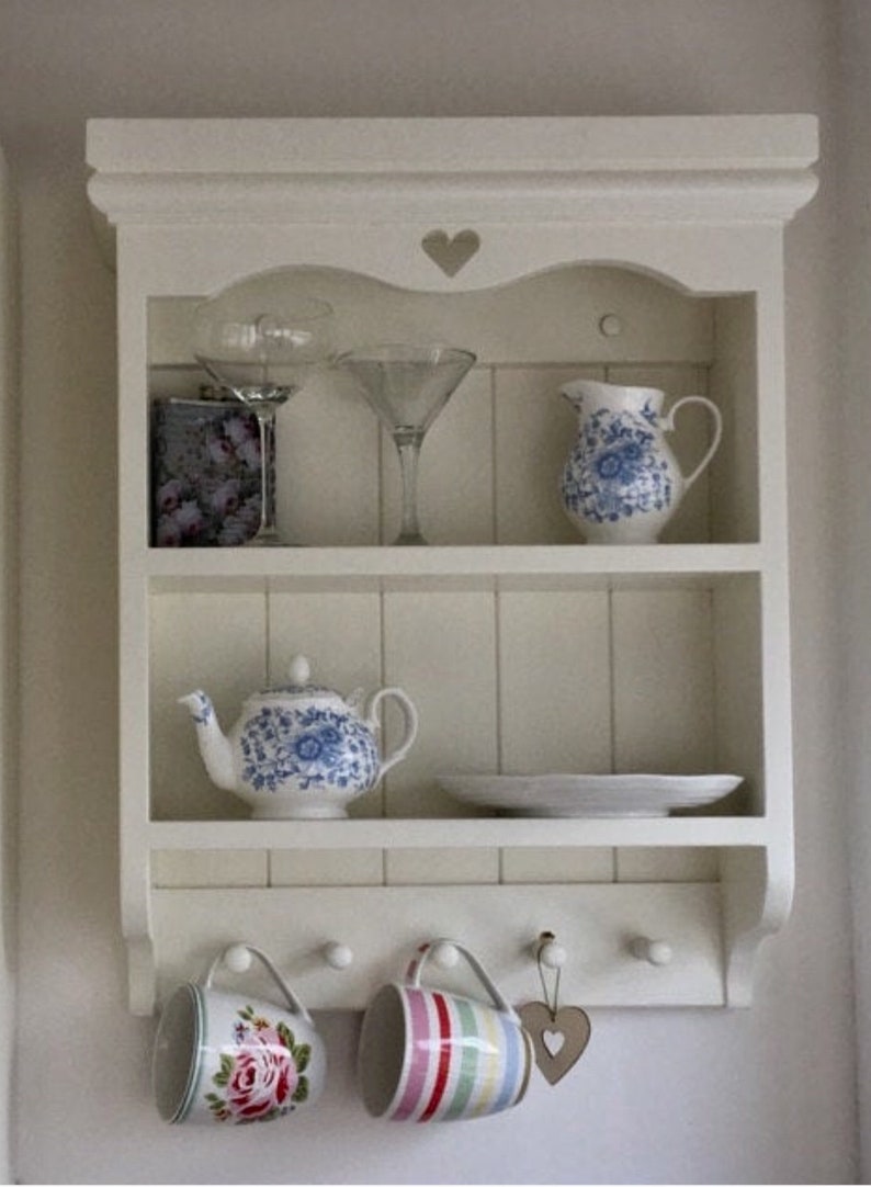 Shabby Chic Farmhouse Wall Unit Kitchen Shelf Shelves Etsy