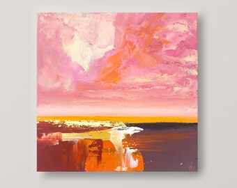Pink Sky Painting Etsy