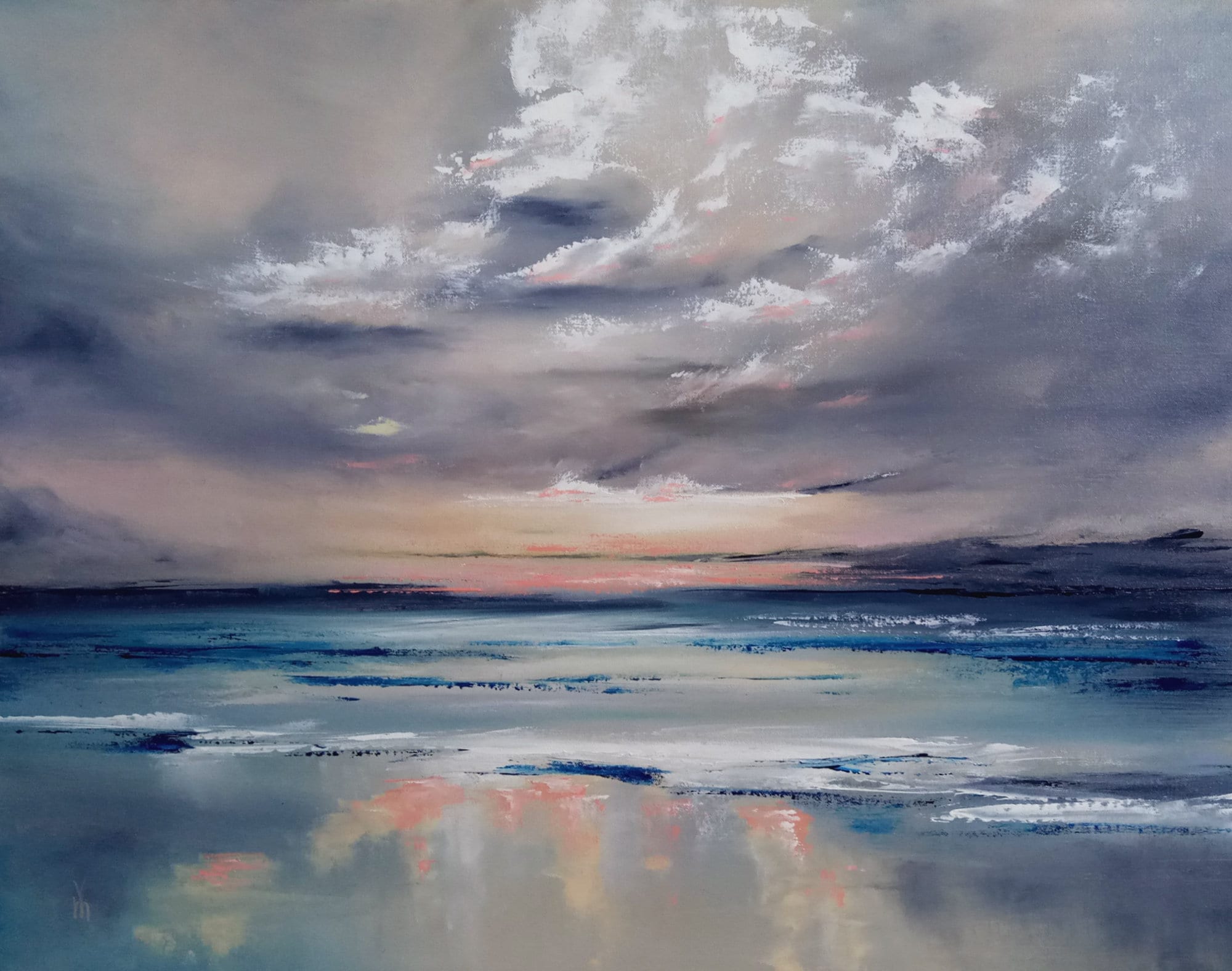 Abstract Sky Painting Large Ocean Seascape Wall Art Cloud Etsy