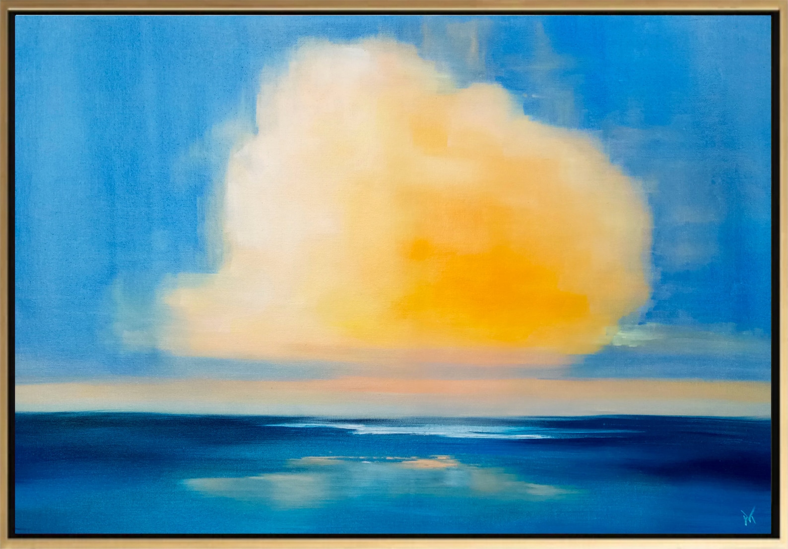 Cumulus Painting Clouds Original Art Seascape Large Abstract Etsy