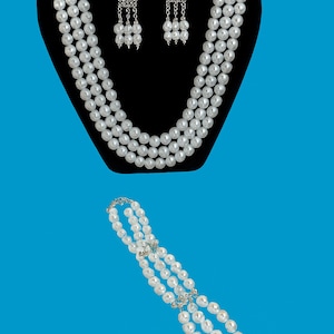 Handmade Pearl Jewelry Set – Classic Necklace & Earrings NOW 17.99 ONLY