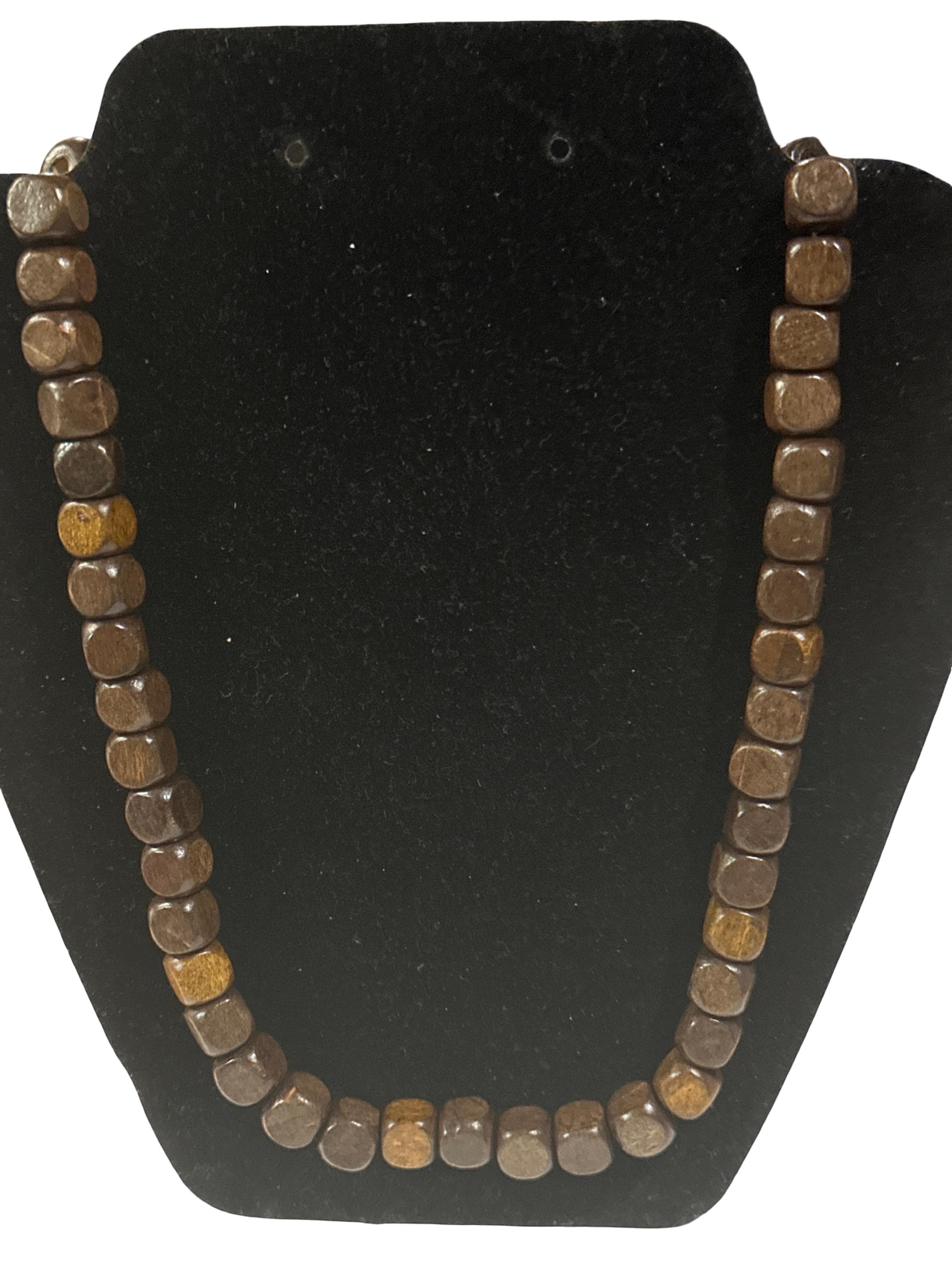 Collana Lunga In Legno Naturale 8 Mm – Perline In Legno African Fatte A Mano