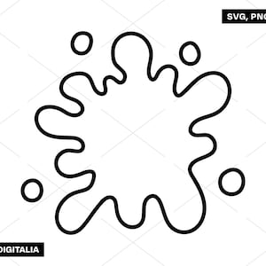 Paint Splatter - Outline, Painting, Splat, Vector Art, Instant Digital Download; Svg Cut Files, Png, Jpg, Ai, Printing, Cricut, Silhouette!