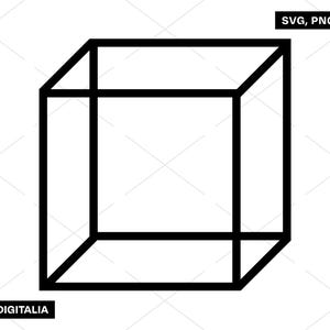 Kubusoverzicht: vectorkunst, vorm, schets, kubus, model, instant digitale download; Svg-bestanden knippen, png, jpg, ai, afdrukken, Cricut, silhouet!
