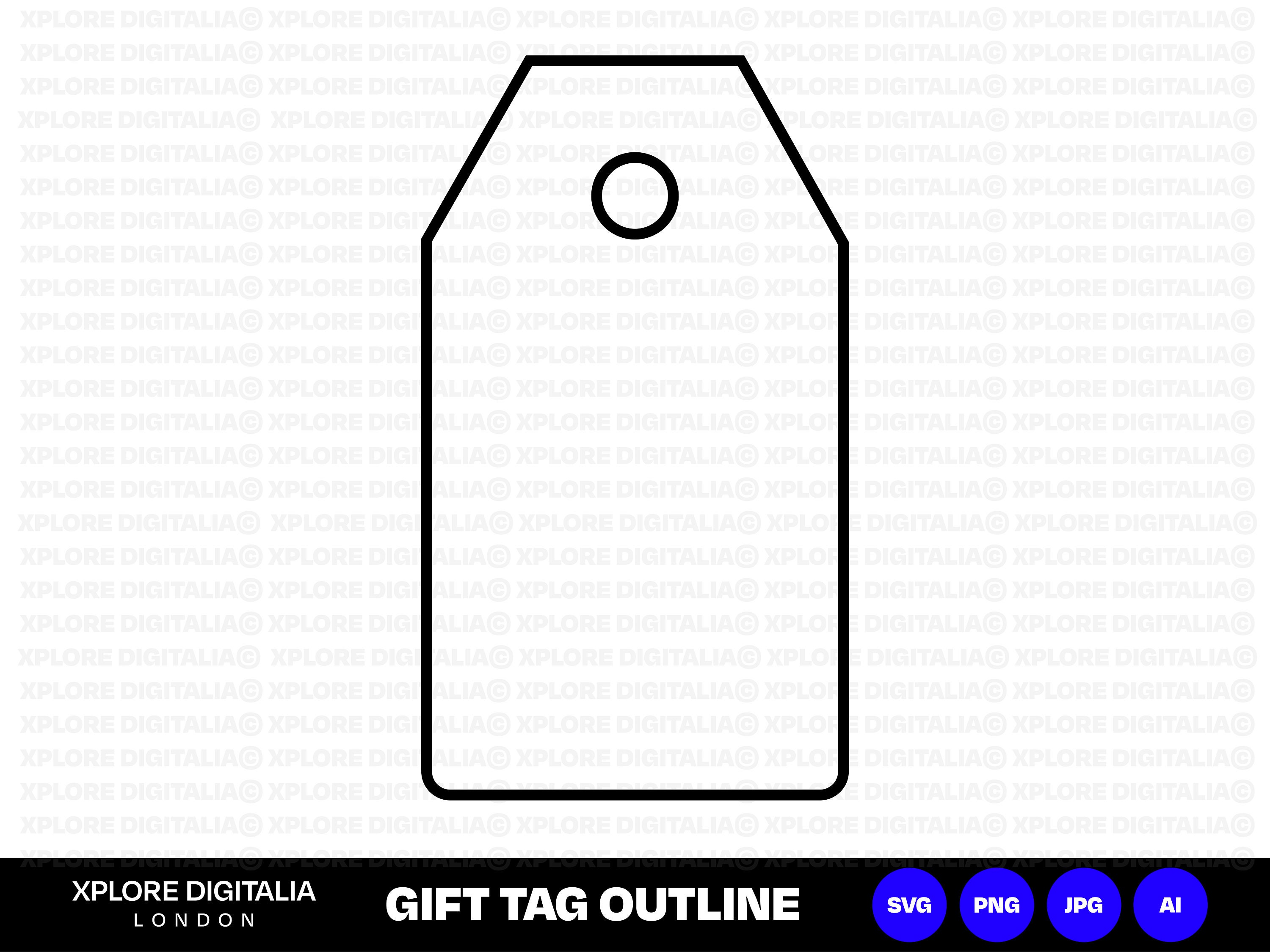 Gift Tag Outline Vector Art Instant Digital Download SVG - Etsy