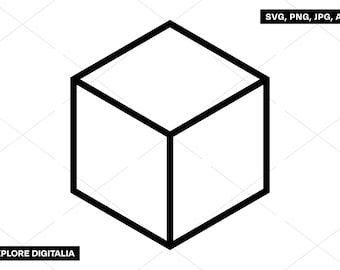 Cube Umriss - Quadrat, Clip Art, Kinder, Vektorkunst, sofortiger digitaler Download; Svg Cut Files, Png, Jpg, Ai, Druck, Cricut, Silhouette!