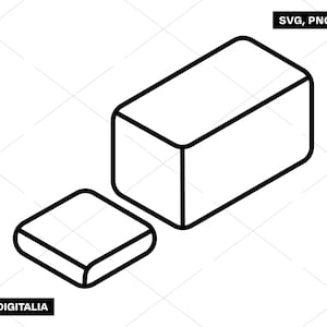 Butter Block Outline - Spread, Food, Kids, Vector Art, Instant Digital Download; Svg Cut Files, Png, Jpg, Ai, Printing, Cricut, Silhouette!