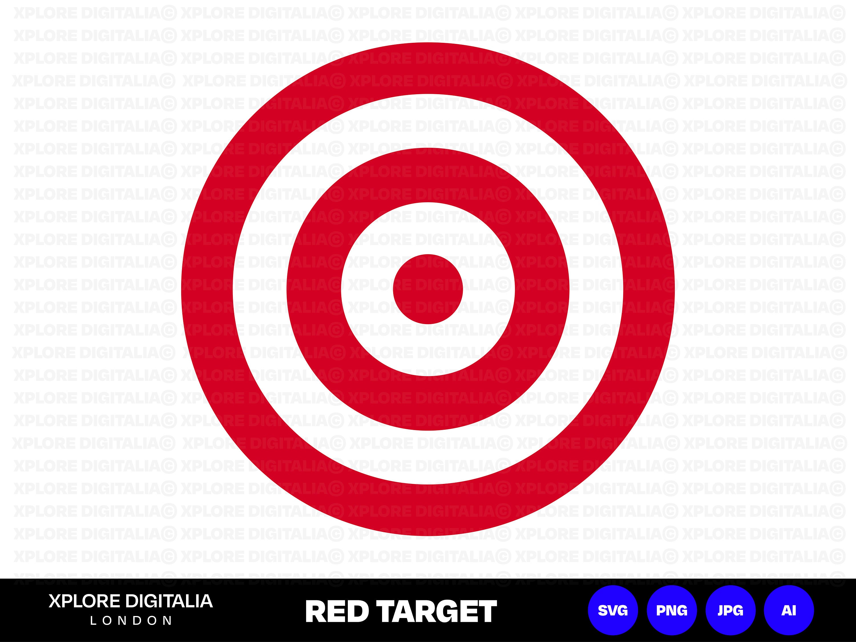 Red Target Vector Art Instant Digital Download SVG Cut Etsy