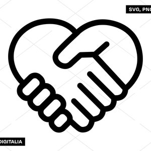 Herz Hände halten - Vektorgrafik, Freundschaft, Liebe, sofortiger digitaler Download; Svg Cut Files, Png, Jpg, Ai, Druck, Cricut, Silhouette!