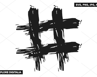 Dicker Hashtag - Schwarz, Satzzeichen, Tag, Vektorkunst, sofortiger digitaler Download; Svg Cut Files, Png, Jpg, Ai, Druck, Cricut, Silhouette!