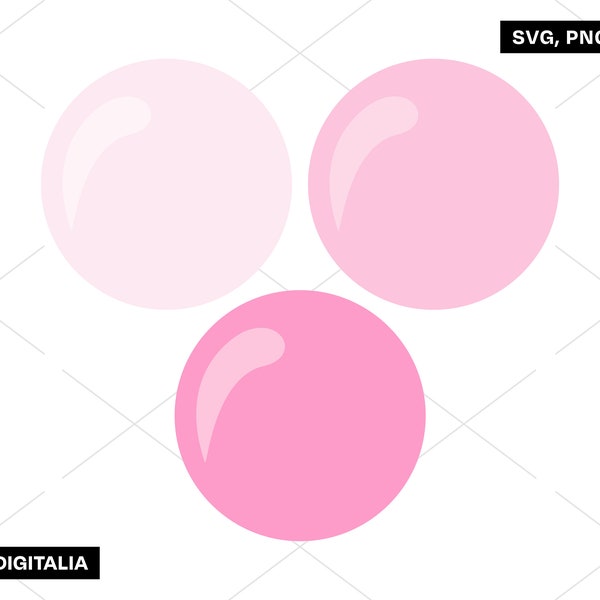 Bubblegum Bundle - Pink, Gum, Bubble, Girl, Vector Art, Instant Digital Download; Svg Cut Files, Png, Jpg, Ai, Printing, Cricut, Silhouette!