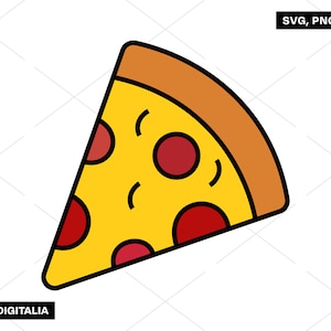 Pizza Slice - Party, Kids, Food, Pepperoni, Vector Art, Instant Digital Download; Svg Cut Files, Png, Jpg, Ai, Printing, Cricut, Silhouette!
