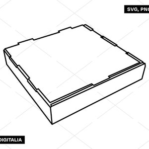 Pizza Box Outline - Vector Art, Pizza, Food, Party, Instant Digital Download; Svg Cut Files, Png, Jpg, Ai, Printing, Cricut, Silhouette!