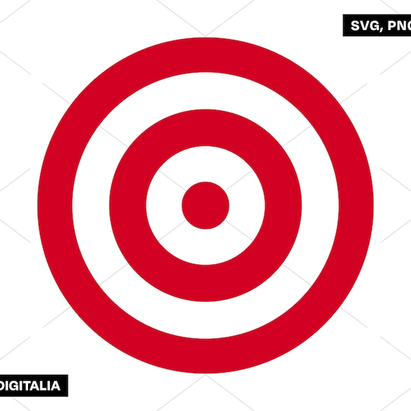 Red Target - Darts, Board, Aim, Range, Vector Art, Instant Digital Download; Svg Cut Files, Png, Jpg, Ai, Printing, Cricut, Silhouette!