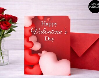 Valentine’s Day Printable Greeting Card – Instant Download