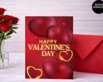 Valentine’s Day Printable Greeting Card – Instant Download