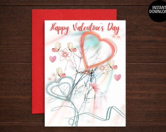 Valentine’s Day Printable Greeting Card – Instant Download