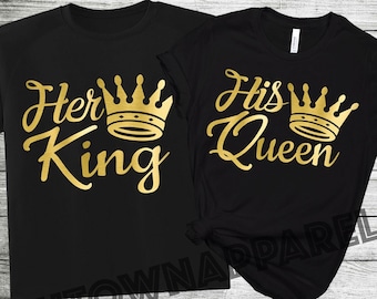 King and The Lovely Camiseta A Parejas - Etsy España