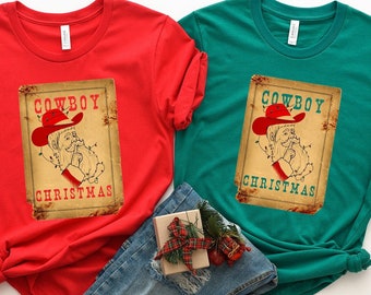 Cowboy Christmas Shirts, Santa Shirt, Cowboy Santa Matching, Country Christmas Sweater, Western Christmas Outfit, Cowgirl Christmas Sweat