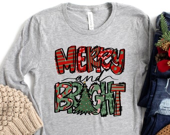 Merry And Bright Shirt, Christmas Shirt, Christmas Shirts For Family, Merry Christmas Shirt, Family Christmas Shirt, Christmas Tee