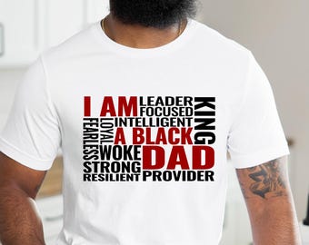 Camiseta "Soy un papá negro", camiseta para papá negro, camiseta para el Día del Padre, regalo para papá negro, camiseta para papá fuerte, camiseta para papá rey, camiseta para papá negro valiente