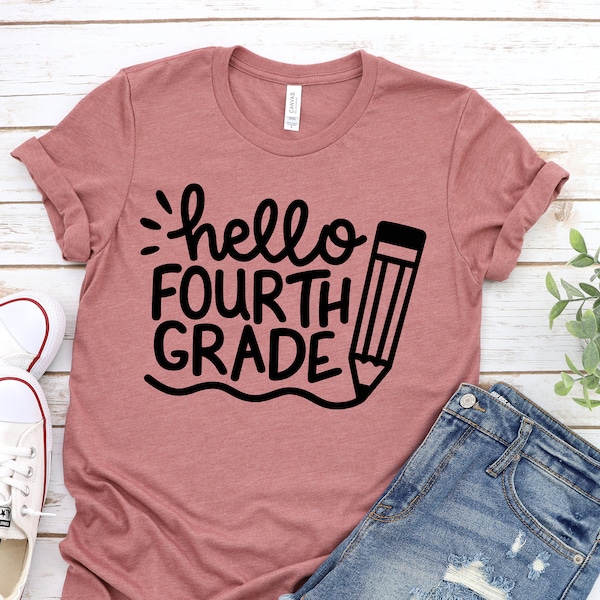 Hallo Vierte Klasse Shirt, Vierte Klasse Lehrer Shirt, Lehrer Geschenk, Geschenk für Lehrer, 4.