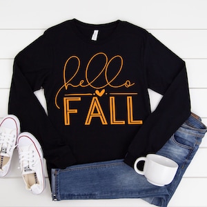 Hello Fall Long Sleeve, Hello Fall Shirt, Fall Shirts, Welcome Fall Shirt, Hello Fall Tee, Hello Pumpkin Shirt, Spooky Time Shirt,
