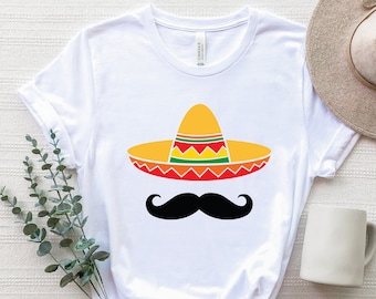 Sombrero And Mustache Shirt, Sombrero Shirt, Cinco De Mayo Shirt, Bachelorette Shirt, Part Shirt, Fiesta Shirt, Mexican Shirt, Vacation Tee