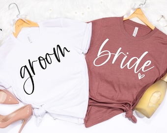 Bride And Groom Shirt, Bride and Groom, Just Married Shirt, Honeymoon Shirt, Wedding Tee, Wife And Hubs Shirt, Couple Shirt, Shirt For Bride