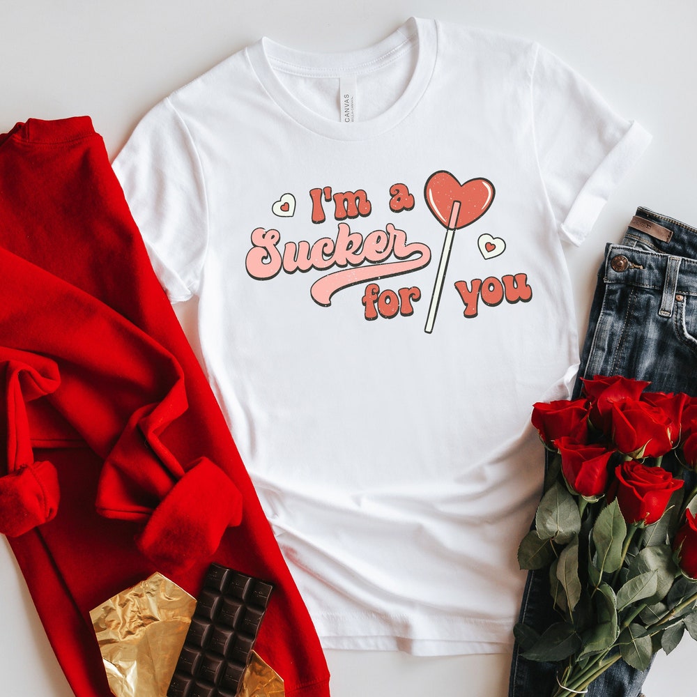 I'M A Sucker For You Shirt, Lollipop Shirt , Valentine'S Day Shirt, Everyday Shirt, Shirt For Her He, Cute Valentines Shirt Amitytees