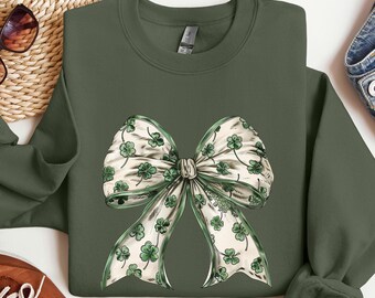 St Patrick's Ribbon Shirt, Cute St Patricks Shirt, St Patricks Coquette Shirt, St Patricks Sweatshirt, Gift For St Patricks, St Patricks Tee