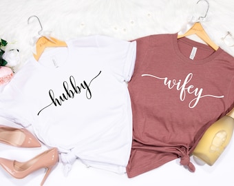 Wifey Hubby Shirt,  Mr and Mrs Shirt, Just Married Shirt, Honeymoon Shirt, Wife And Hubs Shirts, Just Married Shirts, Couples Shirts