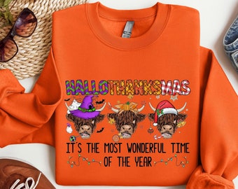 Happy Hallothanksmas Sweatshirt, Hallothanksmas Shirt, Holiday Season Sweatshirt, Halloween Thanksgiving Christmas Shirt, Hallothanksmas Tee