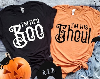 Im Her Boo Shirt, Im His Ghoul Shirt, Halloween Couple Shirt, Halloween Shirts, Halloween Couple Shirt, Boo Ghoul Shirts, Halloween Tee