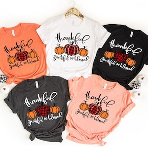 Thankful Grateful Blessed Shirt, Thanksgiving T-Shirt, Buffalo Plaid Thanksgiving Shirt, Thanksgiving Family Shirts, Thanksgiving Shirts