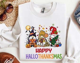 Happy Hallothanksmas Sweatshirt, Hallothanksmas Shirt, Holiday Season Sweatshirt, Halloween Thanksgiving Christmas Shirt, Hallothanksmas Tee