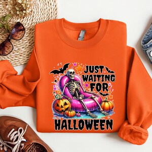 Just Waiting For Halloween Shirt, Summerween Shirt, Halloween Shirt, Funny Halloween Shirt, Halloween Party Shirt, Summer Halloween Shirt image 5