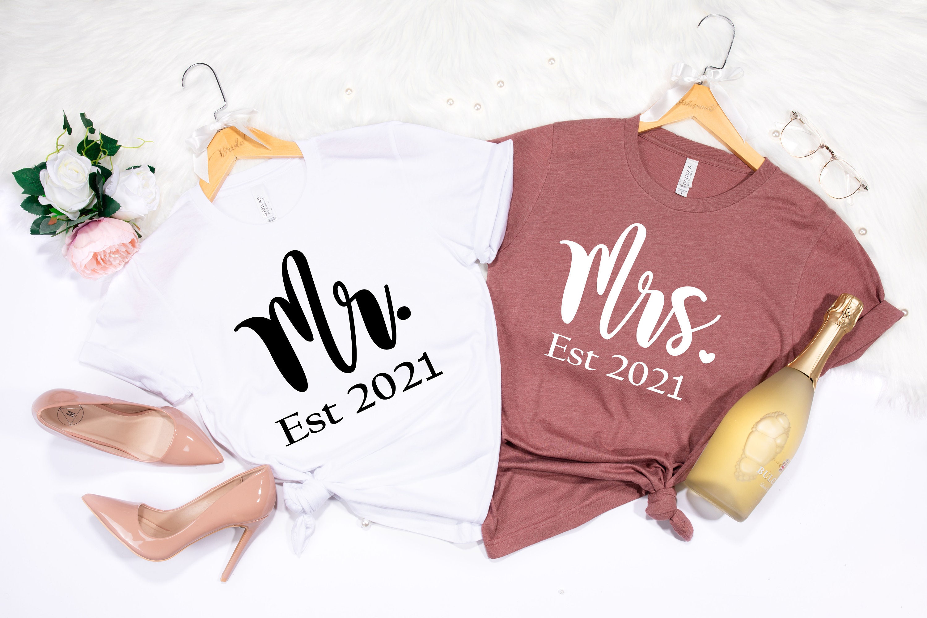 Discover T-shirt De Couple Assorti Mr Et Mme, T-Shirts Familiaux Assortis