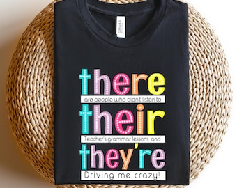 Camiseta de profesor de inglés, hay personas que no escucharon la lección de gramática de su profesor, camiseta divertida de profesor, camiseta de gramática