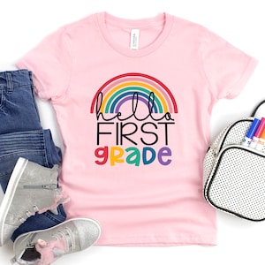 Hello First Grade Shirt, First Grade Rainbow Shirt, First Grade Shirt, Hello 1st Grade, First Grade Teacher shirt, Back To School Shirt