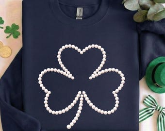 Shamrock Sweatshirt, Womens Shenanigans Sweatshirt, Cute St Patricks Day Sweatshirt, Lucky Sweatshirt, Irish Shirt, Four Leaf Clover