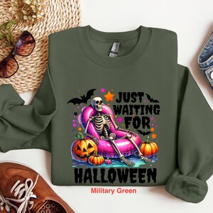 Just Waiting For Halloween Shirt, Summerween Shirt, Halloween Shirt, Funny Halloween Shirt, Halloween Party Shirt, Summer Halloween Shirt image 2