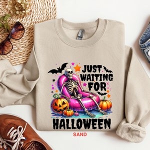 Just Waiting For Halloween Shirt, Summerween Shirt, Halloween Shirt, Funny Halloween Shirt, Halloween Party Shirt, Summer Halloween Shirt image 3