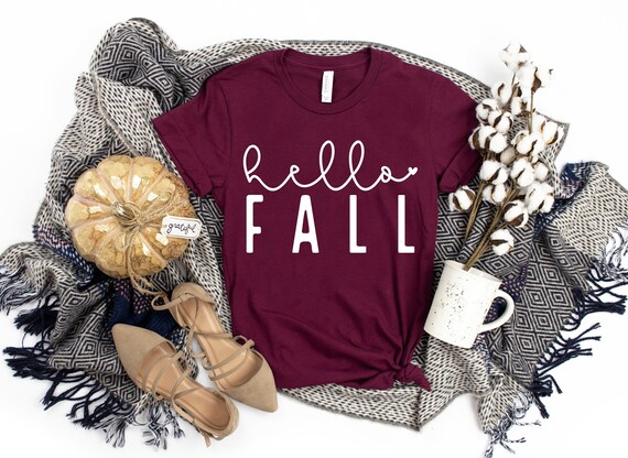 Hello Fall Shirt, Fall Shirt, Thanksgiving Shirt, Thankful Shirt, Shirts For Thanksgiving, Thanksgiving Family Shirts, Thanksgiving