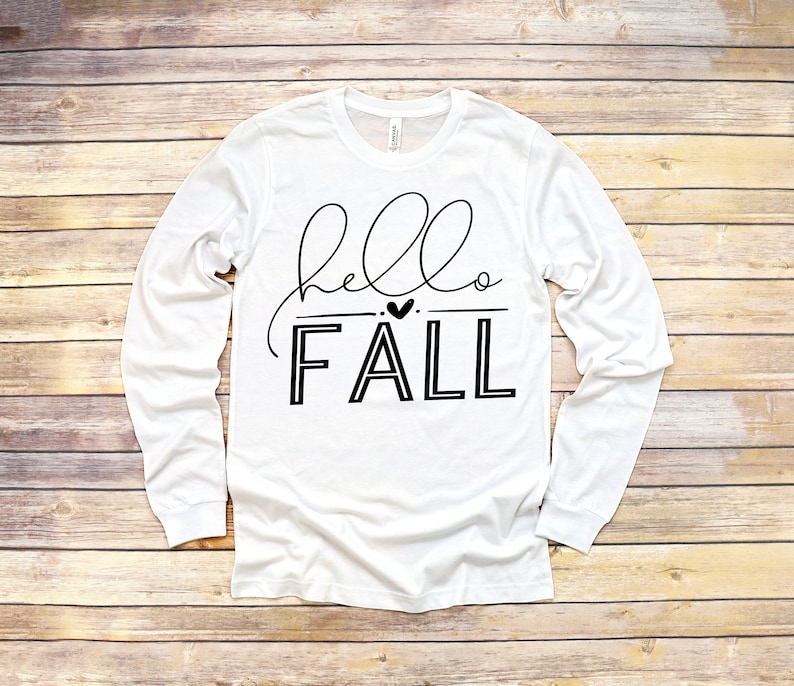 Hello Fall Long Sleeve, Hello Fall Shirt, Fall Shirts, Welcome Fall Shirt, Hello Fall Tee, Hello Pumpkin Shirt, Spooky Time Shirt, image 3