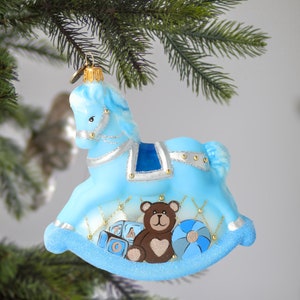Glass Rocking horse with Toys Ornament